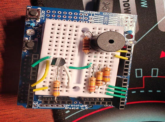 Breathing Rate Detector Arduino Circuit